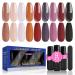 Lavender Violets 13 Pcs Gel Nail Polish Kit with 9 Colors Coat  3 Bottles of Base Top Matt Top Coat and Nail File for Soak-off UV LED Gel Nail Art Design C960B A-Midnight Dream