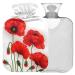 NAANLE hot water bottle with cover Flower People's People's Blum Transparent hot water bottle 1L heat bottle for menstrual cramps pain relief handfoot heat and cold therapy