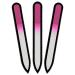 Mont Bleu Colour Crystal Nail File in Black Pouch - Czech Tempered Glass - Handmade in Czech Republic set of 3 Magenta Pink