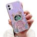 Tivenfezk Nadoli for iPhone 11 Treibsand B r astronaut Hidden Stand Shell caricature glitter astronaut stand soft silicone bling mobile phone case transparent protective cover iphone 11 purple