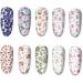Yssevlon Floral Design Nail Art Foil Stickers - 1 Box 10 Rolled Starry Wraps and Transfer Decals - Buy Online on GoSupps.com