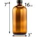 16oz Amber Glass Bottles (2 Pack) with Chalk Labels and Lids - Refillable Brown Boston Round Bottles with Black Caps - Buy Online on GoSupps.com