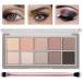 Miniling 10 Colors Eyeshadow Palette Smooth Matte Nude Eyeshadow Makeup Palette with Professional Eyeshadow Brush  High Pigmented  Blendable Long Lasting Neutral Eye Palette  Easy to Use - 04