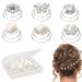 UHOMENY 40 Pieces Brides Spiral Hair Pins Silver Pearl Hair Pins Crystal Rhinestones Swirl Hair Pins Hair Pins for Bridal Wedding Hair Accessories with Box for Women Girls Wedding Bridal Party