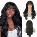 Human Hair Wigs With Bangs - Long Wig With Bangs Human Hair A ALIMICE Body Wave Bang Wigs for Black Women Human Hair Glueless Wigs Brazilian None Lace Front Wig 20 Inch Natural Color 130% Density 20 Inch body wave wig with…