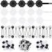 72 Pcs Hair Barrettes for Girls Hair Balls Self Hinge Hair Barrettes Ties Bubble Hair Accessories Set 80s 90s Bow Flower Hair Tie Plastic Hair Clips for Baby Toddler (Black  White  Clear)