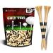 SAPLIZE Bamboo Golf Tees Pack of 100/150 Four Size Options (3-1/4" 2-3/4" 2-1/8" 1-1/2"Available) - Biodegradable Stable Golf Tees Natural/White Color 2-3/4" Natural 150pcs