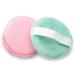S&T INC. Gentle Face Scrubbers Dual Sided Face Exfoliators with Elastic Strap 3.3 Inch Diameter 2 Pack Teal/Pink