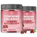 (2 Pack) Premium Feminine Balance Gummies for Women Support pH Balance & Vaginal Probiotics Health Gummies with Cranberry Pineapple Powder D-Mannose Sugar Free Gluten Free Vegan 60 Count (Pack of 2)