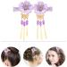 Minkissy Rhinestone Hair Clip 1 Pair Japanese Style Hair Clips Tassel Flower Kimono Traditional Hairpins Barrette Hair Clamp Bride Hanfu Accessory for Womens Girls (Purple) Hair Styling Accessories - Buy Online on GoSupps.com