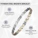 BioMag Titanium Steel Magnetic Bracelet for Women - Adjustable Wristband with Gift Box & Removal Tool - Silver Little Fish Design - Buy Online on GoSupps.com