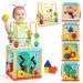 Top Bright Rxzer 23.123 toys baby pedagogical wooden pearls labyrinth form sorter for 1 year old boys and girls toddlers gift size 5-in-1 small activity cubes S