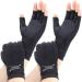 2 Pairs Copper Arthritis Gloves for Relief Pain, Compression Gloves Fingerless for Carpal Tunnel, Osteoarthritis, Joint Pain, Computer Typing, Driving, Hand Support, Fit for Women Men (Black, Medium) Black Medium (Pack of 4)