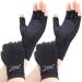 2 Pairs Copper Arthritis Gloves for Women Compression Gloves for Men for Pain Fingerless Hand Gloves for Carpal Tunnel Crochet Relieve Pain Swelling Support Wrist and Joint Typing (Small) Small Black