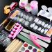 Acrylic Powder Glitter Nail Art Kit False Nail Tips Nail Art Decoration Tools Pro Acrylic Nail Kit Empty Liquid Bottle Manicure Nail Extension Acrylic Tips Cutter Glitter For DIY Art - Buy Online on GoSupps.com