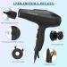 JIAABCHOMO Professional 2500W Ionic Hair Dryer with Diffuser, Brush, and Nozzle - Fast Drying, 2 Speeds, 3 Heat Settings, Cool Button - Hairdryer for Women - Buy Online on GoSupps.com