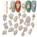 Gold nail art charms nail art zircon alloy nail jewelry transparent shiny metal nail art gemstone fashion DIY nail art decorations Z191X 17Piece Set