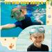Kids Swim Goggles Snorkel Diving Mask Set | Anti-Fog, Anti-Leak, Nose Cover | 2 Pcs with 2 Pair Earplugs | for Swimming, Snorkeling, Beach Pool | Ages 6-14 | Blue Green - Buy Online on GoSupps.com