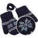 Baby Winter Mittens with Anti-Lost String | Dual Layers Plush Padded Knitted Gloves for Infant Toddlers | Navy Blue, 0-3 Years - Buy Online on GoSupps.com