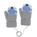 Qchomee Baby Toddler Cute Fox Gloves Winter Knitted Mittens Adjustable String Warm Full Finger Cartoon Gloves Thicken Indoor Outdoor Gloves for Kids Boy Girl 1-3 Years Tie String Before Use Grey