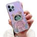 Tivenfezk nadoli for iPhone 11 per treibsand bear astronaut hidden stand shell cartoon glitter astronaut stand soft silicone bling mobile phone shell transparent protective cover iphone 11 per purple