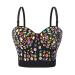 Bgyujn Performance clothing Hand sewn Nachtclub Strass sequins Corset Top Women Clothing Women Women Light Local Narrow Push Up Bhs Stretch Bracket BH Black XXL