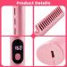 Hair Straightener Comb - Portable 4000mAh Electric Straightening Brush with Display 3 Temperature Settings Anti-Scald - Pink Color - Buy Online on GoSupps.com