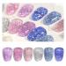 GAOY Jelly Glitter Gel Nail Polish Set of 6 Colors Including Pink Green Blue Gel Nail Kit for Nail Art DIY Manicure and Pedicure at Home Jelly Reflective