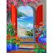 Amphol DIY Paint by Number for Adults and Kids  Acrylic Paint by Numbers for Beginner  16  W x 20 L Easy Oil Painting for Gift Home Wall Decor (Door to The Beach) DOOR01