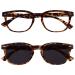 The Reading Glasses Company Brown Tortoiseshell Readers With Matching Sun Readers Twin Pack Men Women RS14-2T +1.00
