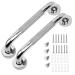 2 Pack 12 Inch Anti-Slip Bathroom Grab Bar, LONVICHTT Stainless Steel Shower Handle, Knurled Safety Hand Rail, Support Balance Armrest, Elderly, Pregnant, Children, Handicap Senior Assist Bath Handle 12 Inch Shower Grab Bars