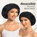 Shop Luxury Silk Bonnet & Satin Sleeping Cap for Women - Adjustable Double Layer | Black - Buy Online on GoSupps.com