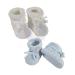 Royal Icon Baby Booties 0-3 Months - Baby Boys Girls Booties Warm and Safe Baby Slippers - Knitted Bow Baby Boots - Newborn Bootees for Babies Ri359 0 Months White Blue Ri359