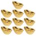 NUOBESTY 10pcs Golden Ingot Citrine Ingot Chinese Yuan Bao Feng Shui Ingot Golden Ingot Yuan Bao Wealth Luck Ingot Gold Ingot Prosperity Wealth Charm Good Luck Decor