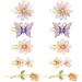 10 Pcs Decorative Hair Clips for Women and Girls Rhinestone Bobby Pins Butterfly Flower Hair Clip Handmade Metal Barrettes Glitter Crystal Hairpin Jewelry Accessory for Wedding (Fresh Style)