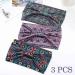 Boho Headbands Set A - 3Pcs | Wide Knotted Turban Hairbands for Women and Girls | Floral Cotton Yoga Hair Wraps - Buy Online on GoSupps.com