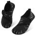 JIASUQI Kids Boys Girls Water Shoes Quick Dry Barefoot Aqua Socks for Beach Swimming Pool 8.5/9 UK Child Easy Line Black