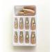24Pcs False Nails rtificial Full Nail Tips Rhinestone Decor Nail Art with Design Press on Nails with Adhesive Tab for Women and Girls - Buy Online on GoSupps.com