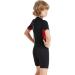 Aunua Children's 3mm Shorty Wetsuit - Black Red, Size 16 | Neoprene Youth Swimming Suit for Kids - Buy Online on GoSupps.com