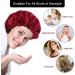 Fuyamp 2 Packs Satin Sleep Cap Adjustable Silky Sleep Bonnet for Women Long Curly Hair Double-Sided Waterproof Satin Hair Cap Extra Large Sleep Satin Bonnet for Women Girls Sleeping Black+Rose Red - Buy Online on GoSupps.com