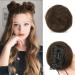 Sofeiyan 2PCS Mini Claw Clip in Hair Bun Messy Cat Ears Hair Bun Extension Synthetic Donut Wig Accessory Updo Space Bun Hair Pieces for Women Girls Darkest Brown & Light Auburn Mixed