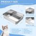 Lihong Stainless Steel Cat Toilet - Durable Cat & Bunny Litter Box (40x30x10 cm) - Perfect for Large Cats & Rabbits - Silver - Buy Online on GoSupps.com