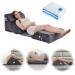 6PCS Qirroboni Orthopedic Bed Wedge Pillow Set, Adjustable Pillows for Neck Back and Leg Pain Relief Comfortable & Post Surgery Foam- Heartburn Anti Snoring Acid Reflux & GERD Sleeping Charcoal Grey
