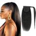Luovce Ponytail Extension Human Hair Kinky Straight Ponytail Hair Extension 16 inches 16 inches Ponytail