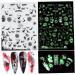 Halloween Nail Art Stickers Glow in The Dark Nail Decals 3D Self-Adhesive Fluorescent Nail Stickers Skull Spider Witch Ghost Pumpkin Bat Snake Nail Design 6PCS for Halloween Costumes - Buy Online on GoSupps.com