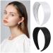 DEEKA 2 Inch Wide Satin Headband for Women and Girls - White/Black 2 Pack - Stylish Hair Accessory - Buy Online on GoSupps.com