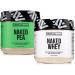 NAKED Vanilla Whey + Vanilla Pea Protein Bundle Grass-Fed Whey (1LB 12 Servings) & Vegan Pea Protein Isolate (1LB) - Muscle Growth Recovery & Wellness
