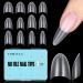 Tomicca 504 pieces wrong nail tips clear nail tips acrylic half cover French fake nail tips short almond nail tips set 12 sizes for nail studios DIY nail extension 504 short almond