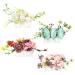 4 Pack Rose Flower Silver Metal Wire Hair Combs Slides for Women Accessories Wedding Bridal Hair Comb Decorative Floral French Twist Hair Comb Flower Hair Clips Bun Chignon Barrettes Party Headpieces