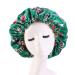 Cospack Satin Bonnet for Natural Hair Bonnets for Black Women Silk Bonnet for Curly Hair Cap for Sleeping Silk Sleep Cap Hair Bonnet Double Layers Reversible (Green)